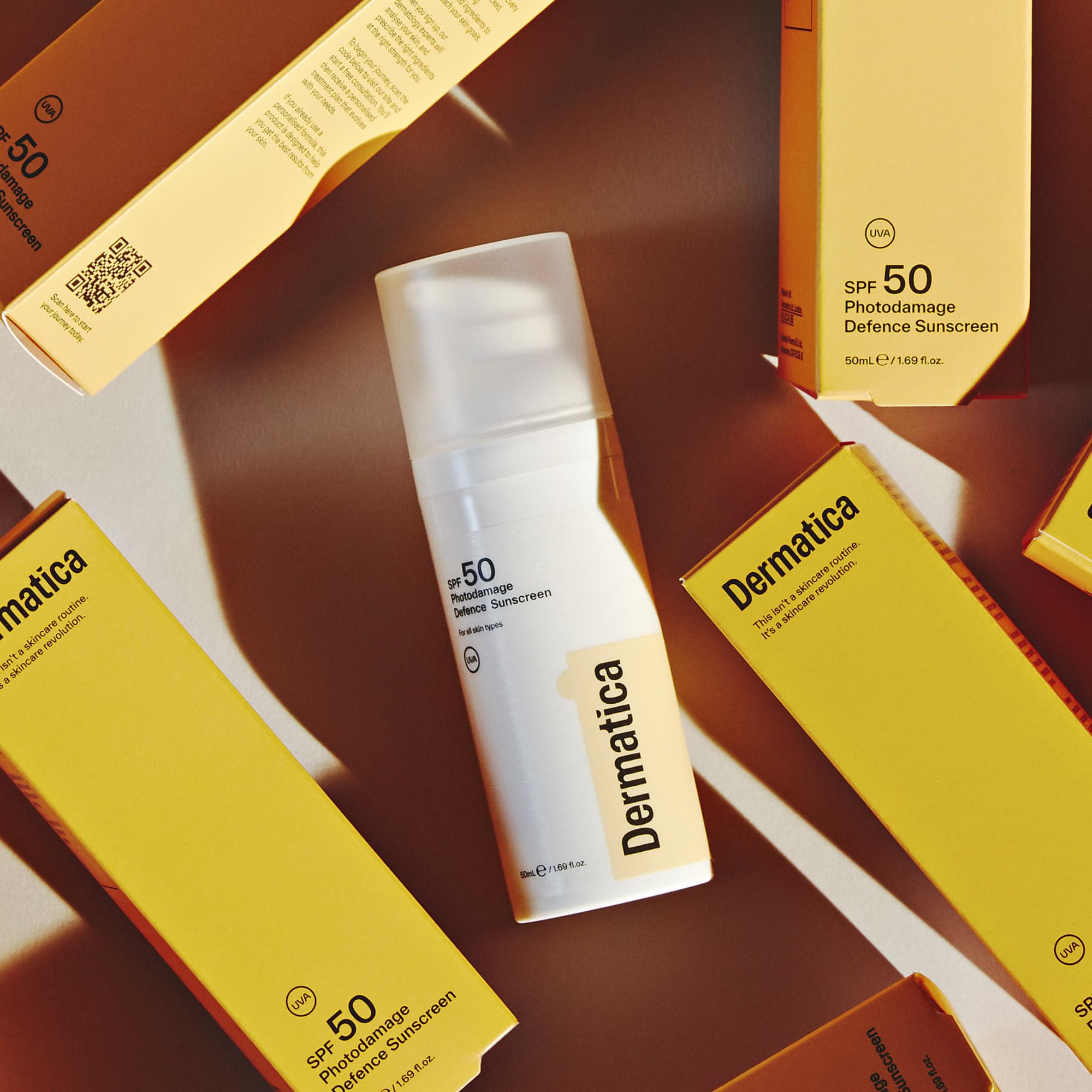 Dermatica SPF 50 Photodamage Defence Sunscreen | Anti-Ageing and Anti-Wrinkle I Fast Absorbing Lightweight Cream | Fragrance Free (50ml) - Damaged Box