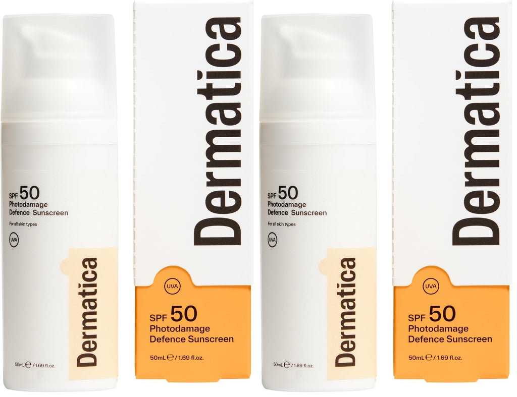 Dermatica SPF 50 Photodamage Defence Sunscreen | Anti-Ageing and Anti-Wrinkle I Fast Absorbing Lightweight Cream | Fragrance Free (50ml) - Damaged Box