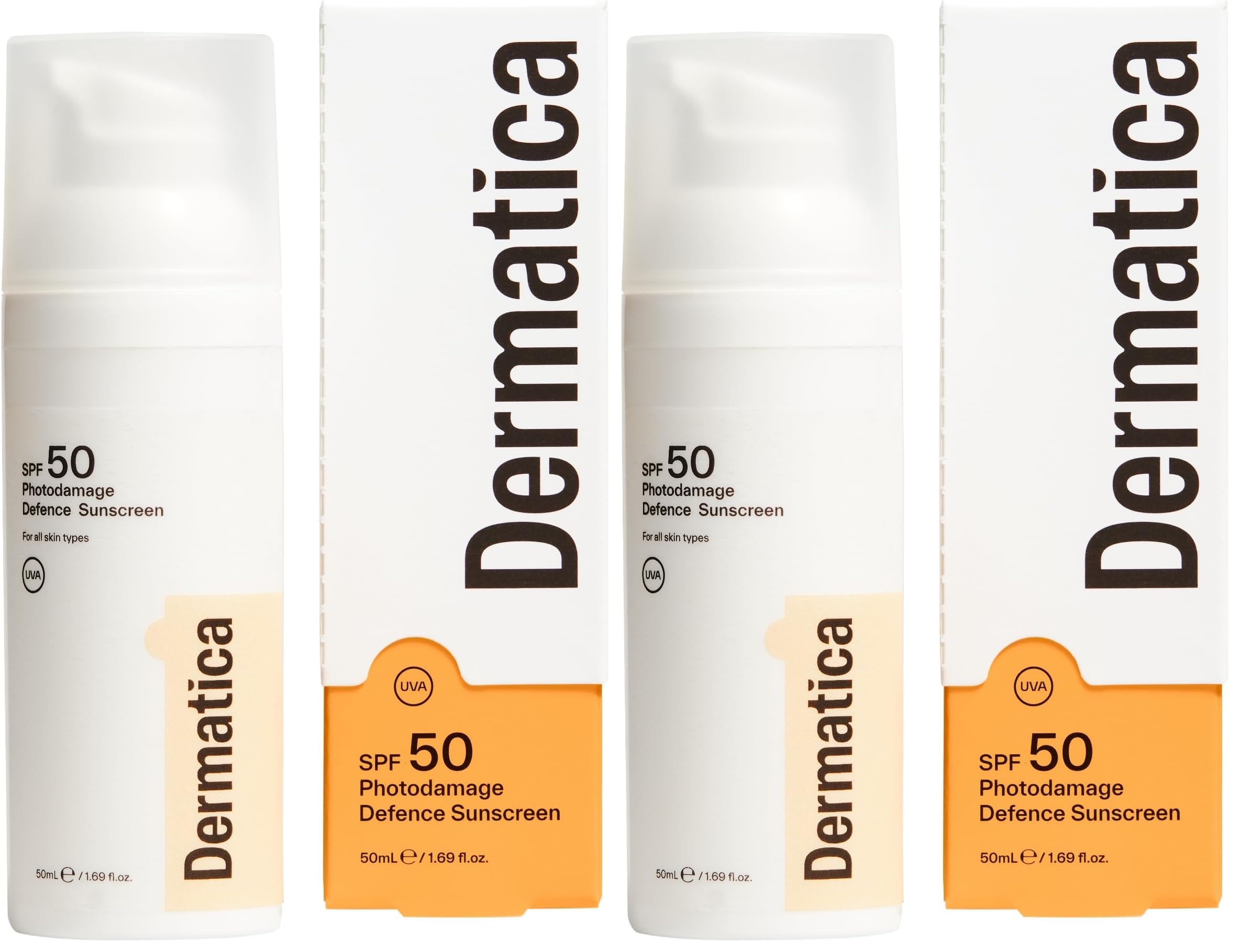 Dermatica SPF 50 Photodamage Defence Sunscreen | Anti-Ageing and Anti-Wrinkle I Fast Absorbing Lightweight Cream | Fragrance Free (50ml) - Damaged Box