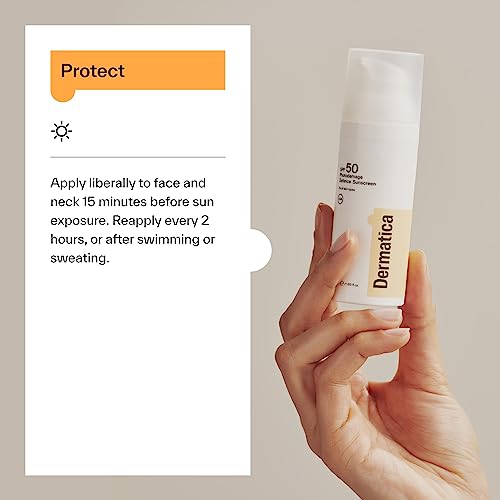 Dermatica SPF 50 Photodamage Defence Sunscreen | Anti-Ageing and Anti-Wrinkle I Fast Absorbing Lightweight Cream | Fragrance Free (50ml) - Damaged Box