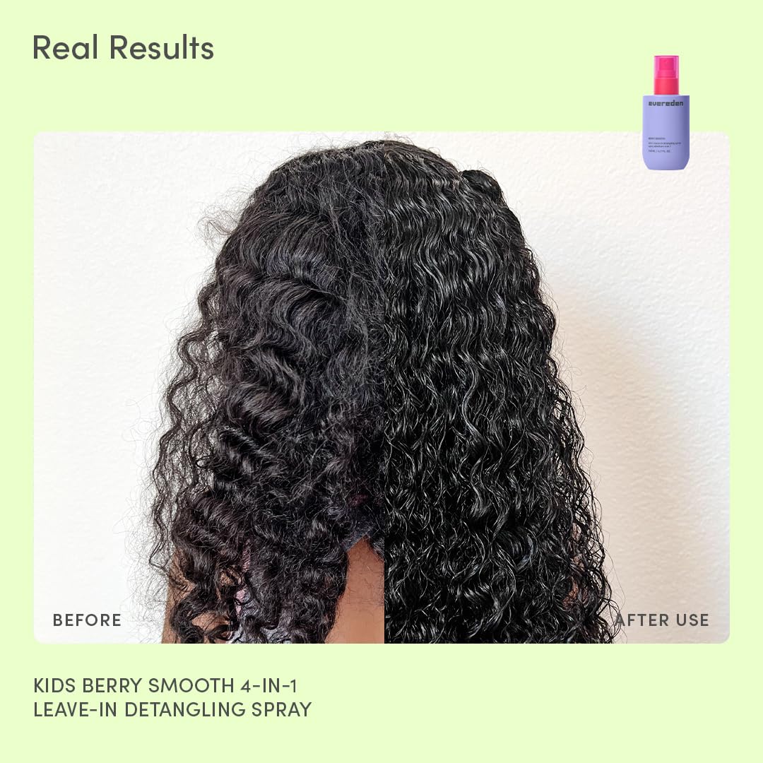 Evereden Kids Hair Detangling Spray: 4-in-1 Leave-In Detangler Spray - Moisturize, Strengthen, Protect, & Easily Tackle Even the Toughest Knots - Clean & Vegan - All Hair Types - Damaged Box