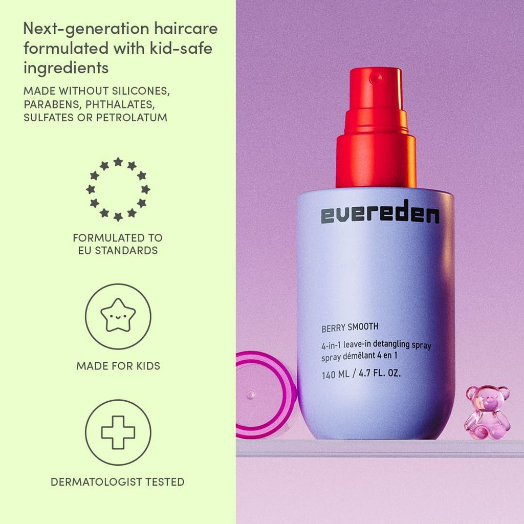Evereden Kids Hair Detangling Spray: 4-in-1 Leave-In Detangler Spray - Moisturize, Strengthen, Protect, & Easily Tackle Even the Toughest Knots - Clean & Vegan - All Hair Types - Damaged Box