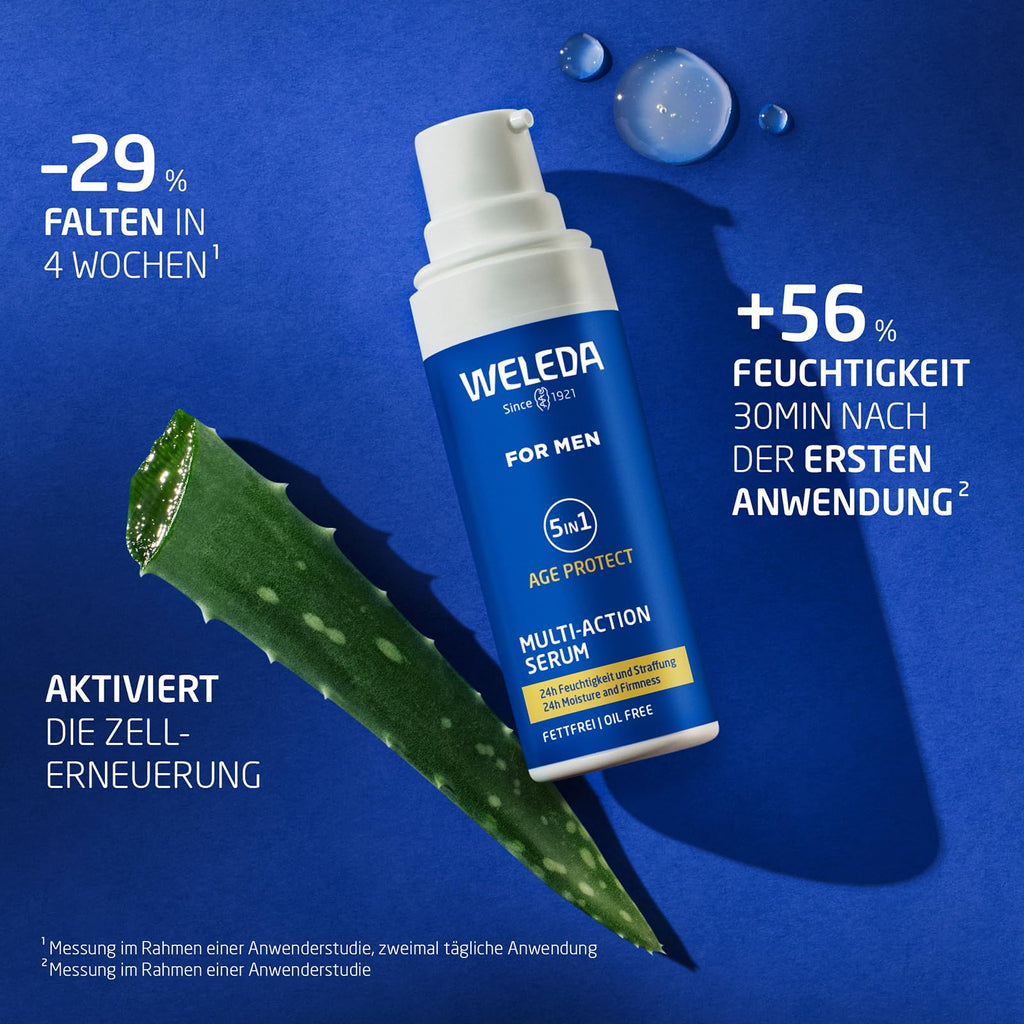 Weleda 5in1 Age Protect Multi-Action Serum Men 24h Moisturiser 30 mL Vegan - Damaged Box