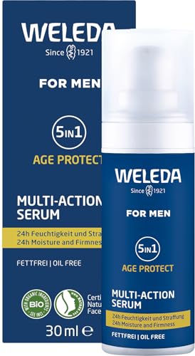 Weleda 5in1 Age Protect Multi-Action Serum Men 24h Moisturiser 30 mL Vegan - Damaged Box