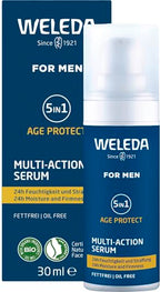 Weleda 5in1 Age Protect Multi-Action Serum Men 24h Moisturiser 30 mL Vegan - Damaged Box