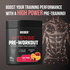 Weider Intense Pre-Workout 375g Fruit Punch - Nitric Oxide Precursors - Energy Focus Supplement - New - BBE 08/2026