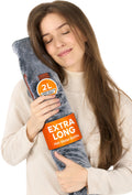 Long Hot Water Bottle with Cover - Back Neck Stomach Pain Relief - Super Soft Fur Velvet - 2L 76cm Heat Pack - Damaged Box