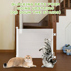 Rainberg Retractable Stair Gate - 150cm Wide 80cm Tall - Baby Pet Safety Barrier - One Hand Operated Doorway Hallway White - New
