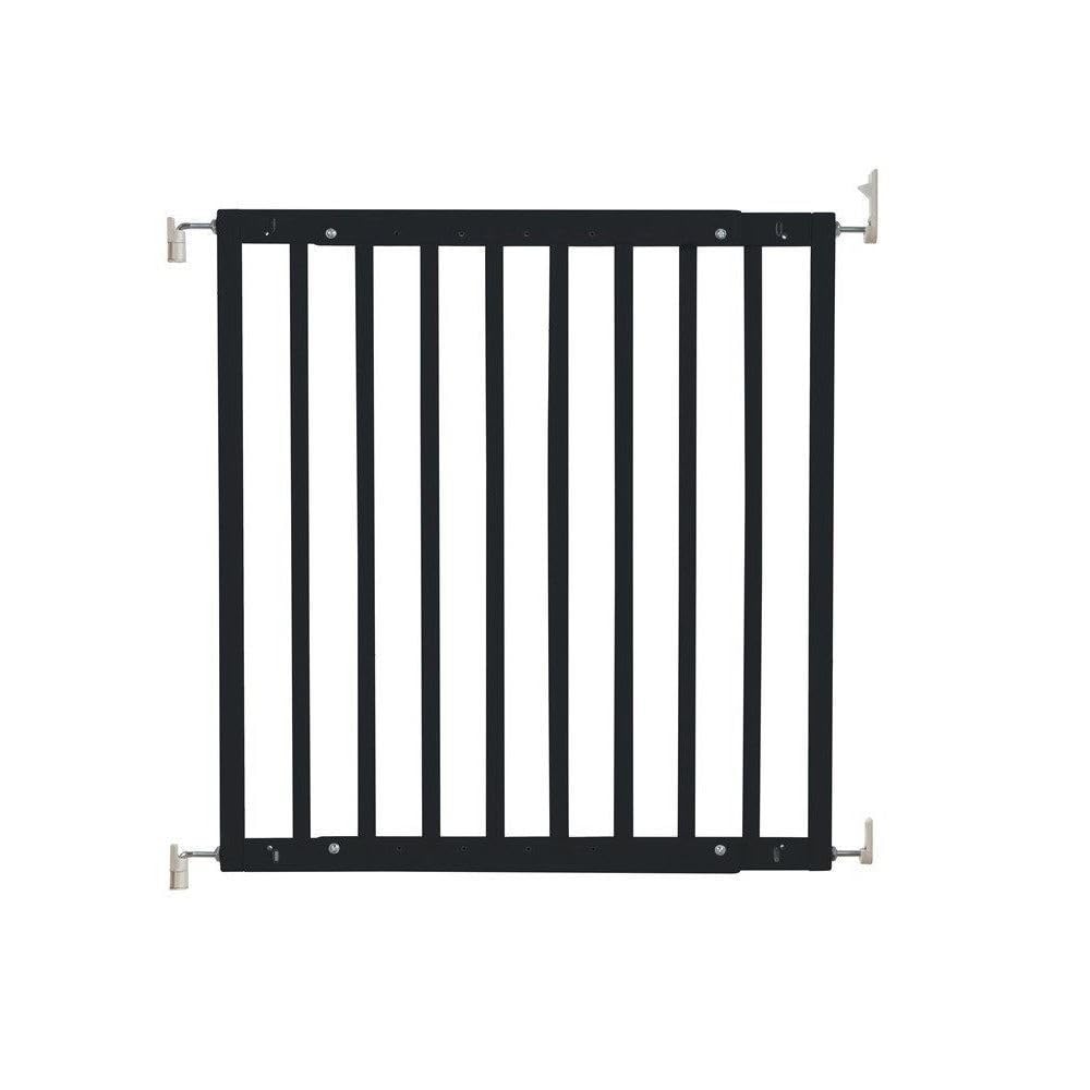 Safetots Top of Stairs Screw Fitted Baby Gate - Black Wooden Safety Barrier - 63.5-105.5cm Wood Stair Gate - New