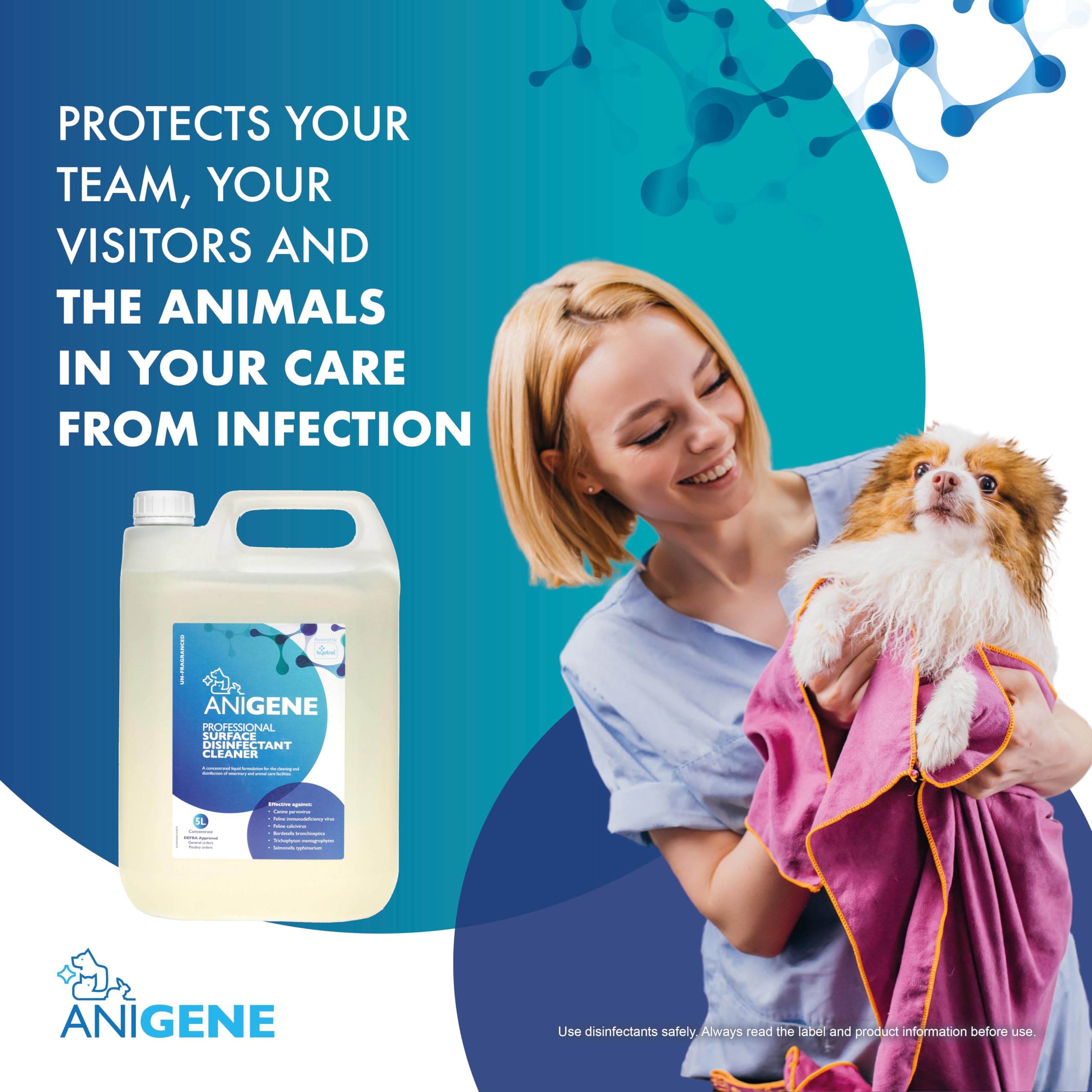 ANIGENE Surface Disinfectant Cleaner 5 Litre Citrus Scent - Pet Animal Virus Bacteria Fungi Yeast Killer Solution - New