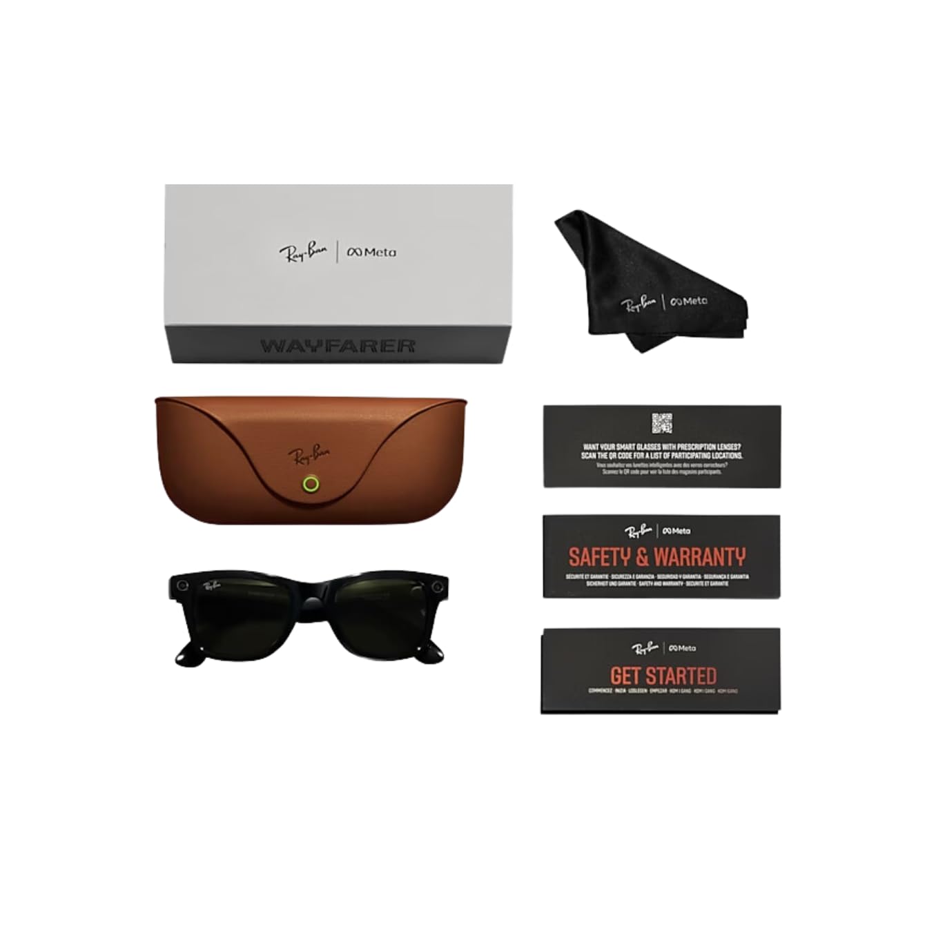 RayBan Meta Wayfarer Smart Glasses Matte Black Transit - Camera Audio Bluetooth AI - Like New