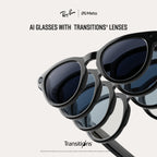 Ray-Ban Meta Smart Glasses Gen 2 Headliner Shiny Black Transitions Clear to Graphite - Like New