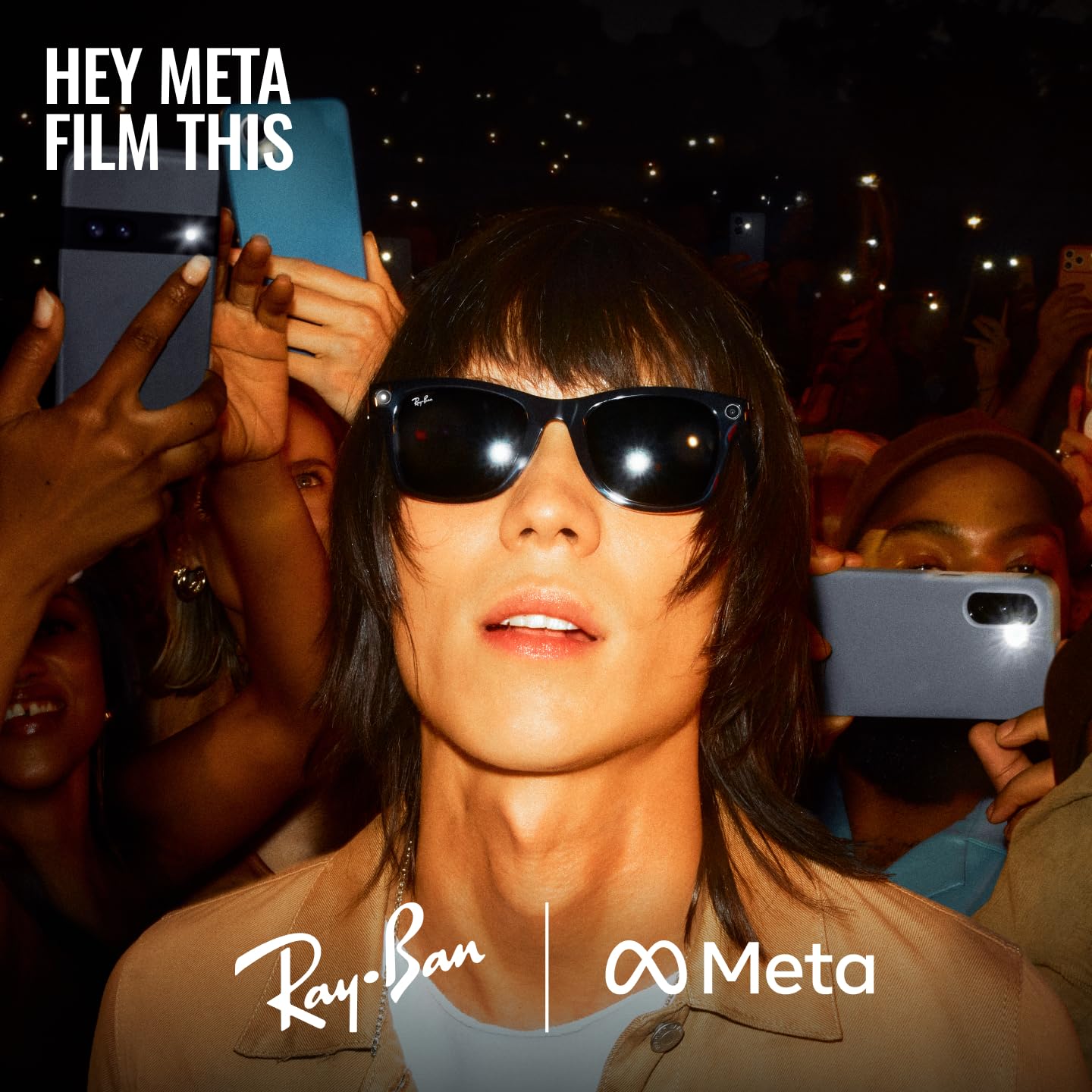 Ray-Ban Meta Smart Glasses Gen 2 Headliner Shiny Black Transitions Clear to Graphite - Like New