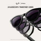 Ray-Ban Meta Smart Glasses Gen 2  - Chalky Grey Frame - Transitions Sapphire Lenses - Wearable Tech Audio Camera - Like New