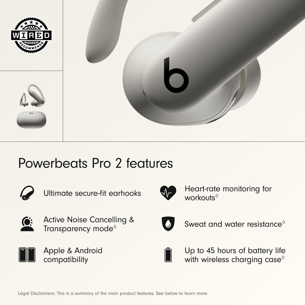 Beats Powerbeats Pro 2 Quick Sand Wireless Earbuds Headphones In-Ear - Like New