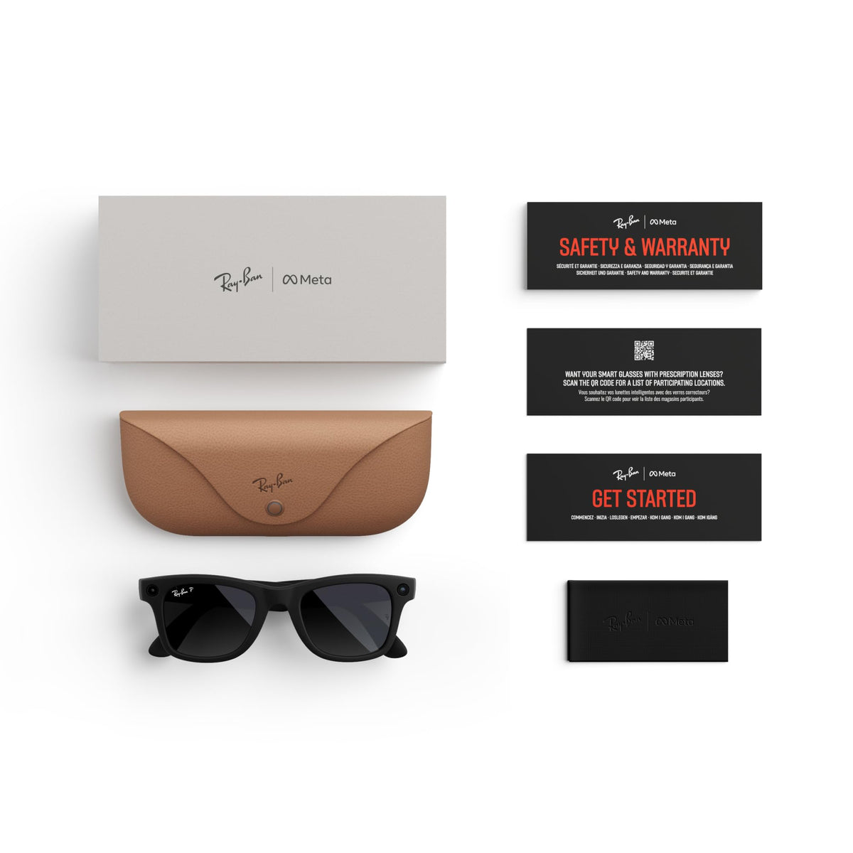 Ray-Ban Meta Smart Glasses - Matte Black Graphite Polarized Lenses - Wearable Tech Audio Camera - Like New