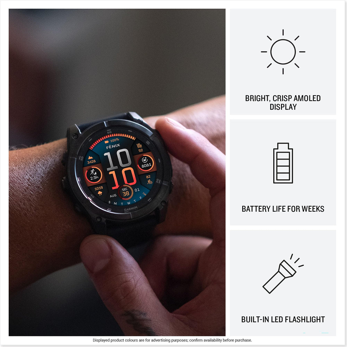 Garmin Fenix 8 Smartwatch Slate Grey 47mm GPS Multi-Sport Fitness Watch - Like New