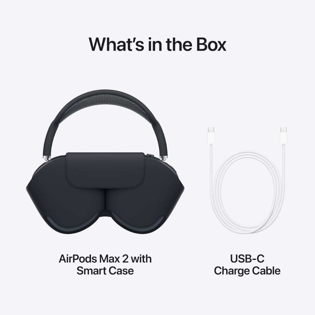 Apple AirPods Max 2 Midnight - Wireless Over-Ear Headphones - Active Noise Cancelling - Spatial Audio Headset - Like New
