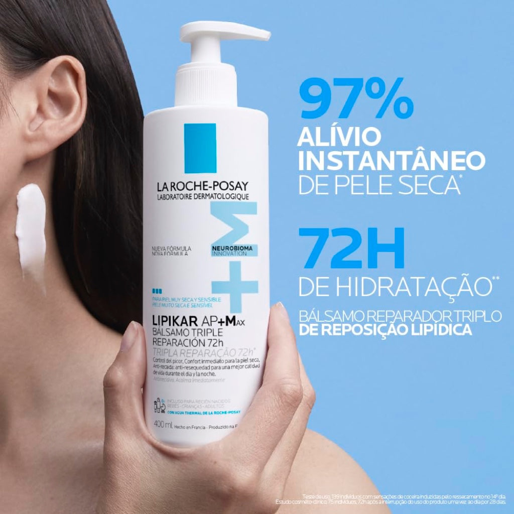 La Roche Posay LIPIKAR AP+Max Triple-Action Balm for ultra-dry to atopic eczema-prone skin 400ml - New - BBE 04/2029