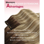 Moresoo Clip in Hair Extensions Roots Dark Natural Shadows 14 Inch 5pcs/80g - Damaged Box