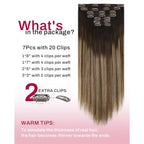 Moresoo Clip in Hair Extensions Real Human Hair Silky 18 Inch 135G 7pcs - Damaged Box