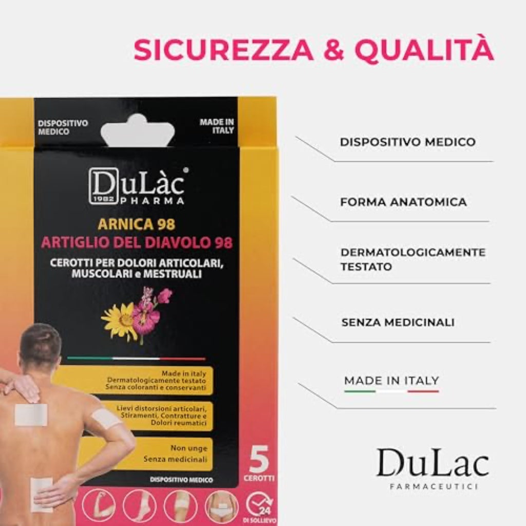 Dulac - Arnica 98 and Devil's Claw 98 Patches, 5 Pieces, Medical Device - Damaged Box