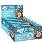 Optimum Nutrition Protein Bars - Chocolate Sweet Coconut - 12 x 59g - Soy Protein - Pre/Post Workout Gym Snack - Damaged Box - BBE 07/2026