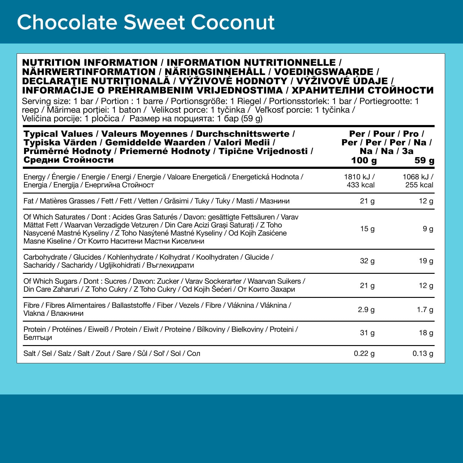 Optimum Nutrition Protein Bars - Chocolate Sweet Coconut - 12 x 59g - Soy Protein - Pre/Post Workout Gym Snack - Damaged Box - BBE 07/2026