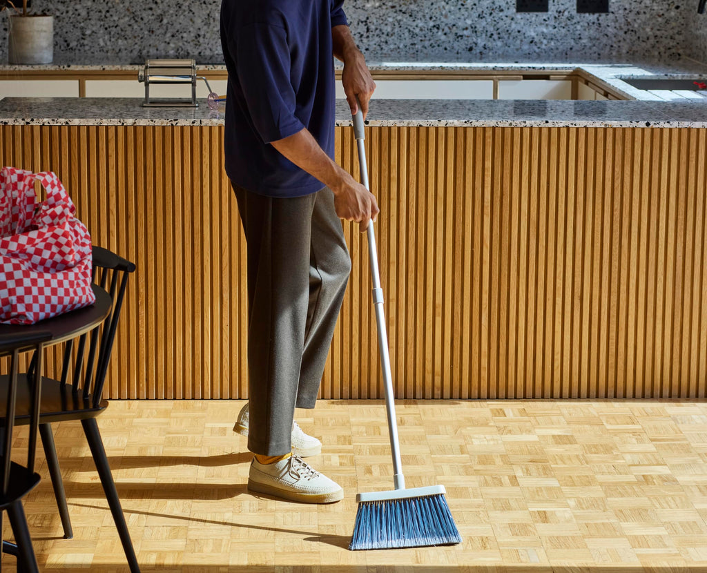 Joseph Joseph CleanTech Wall-Mounted Long Handle Broom Sweeper - Soft Bristle Floor Brush with Dust-Shield Storage & Comb - Very Good