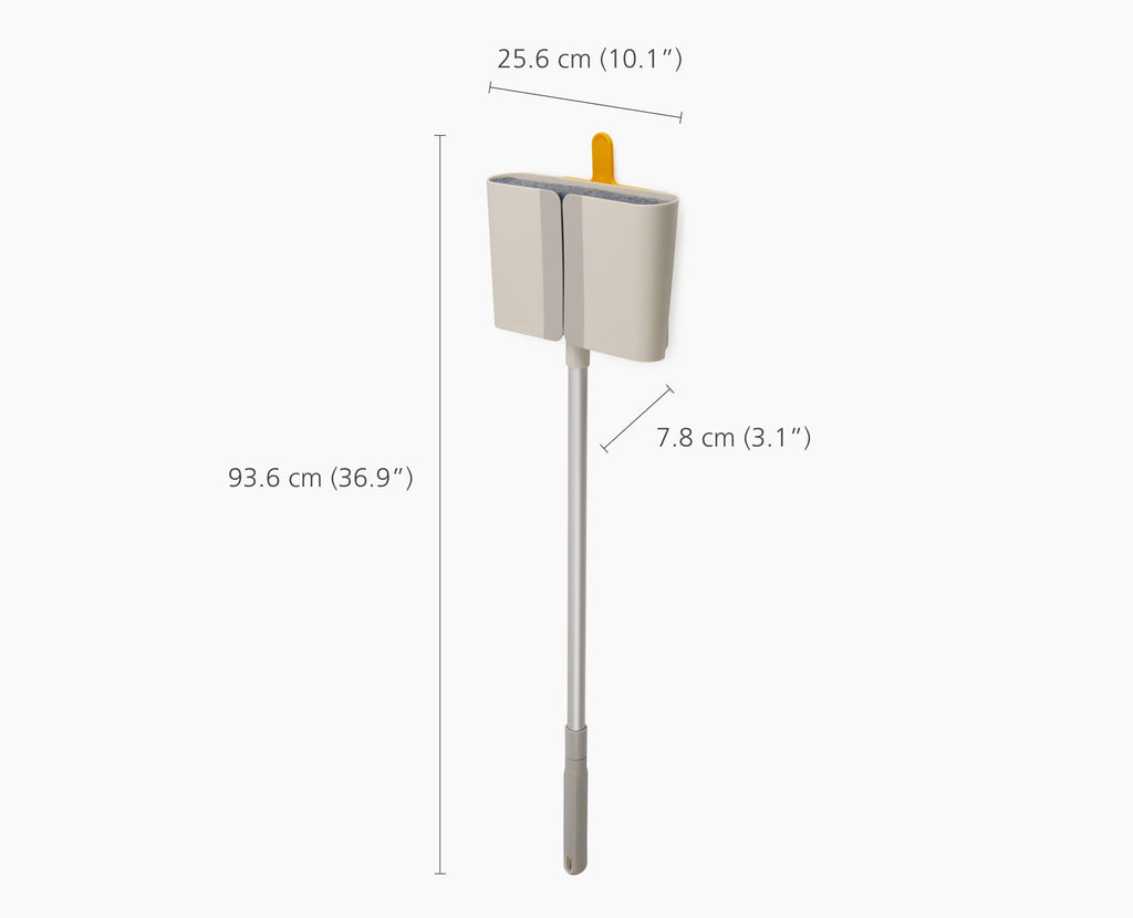 Joseph Joseph CleanTech Wall-Mounted Long Handle Broom Sweeper - Soft Bristle Floor Brush with Dust-Shield Storage & Comb - Very Good