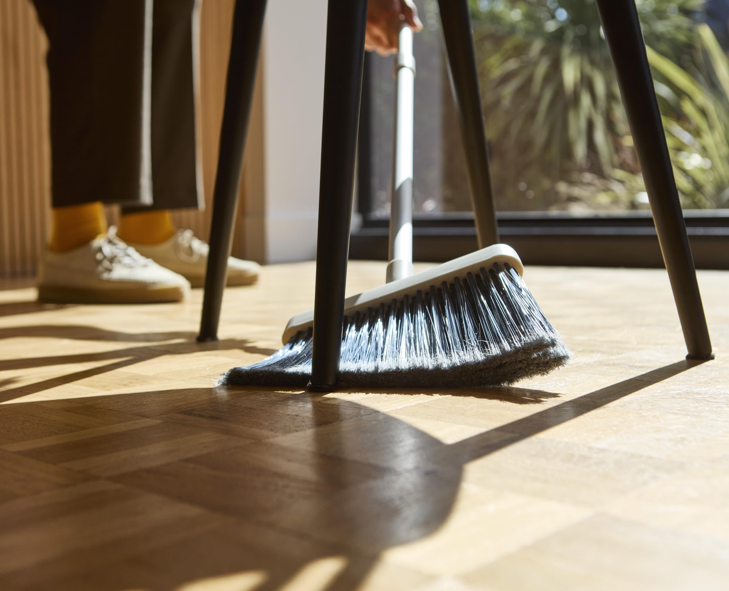 Joseph Joseph CleanTech Wall-Mounted Long Handle Broom Sweeper - Soft Bristle Floor Brush with Dust-Shield Storage & Comb - Very Good