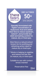 TheraTears Dry or Tired Eye Drops 50+ - Restores & Hydrates Mature Eyes - Contact Lens Friendly - 10ml - Damaged Box - BBE 08/2026