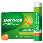 Berocca Vitamin C Effervescent Tablets - Orange Flavour - Magnesium, B12, B Complex - 45 Tablets - Damaged Box - BBE 12/2027