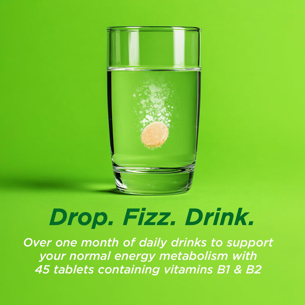 Berocca Vitamin C Effervescent Tablets - Orange Flavour - Magnesium, B12, B Complex - 45 Tablets - Damaged Box - BBE 12/2027