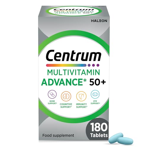 Centrum Advance 50+ Multivitamin & Mineral Tablets - Adults Over 50 - Vitamin D C Zinc - 180 Tablets - Damaged Box - BBE 12/2027