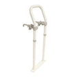 NRS Swedish Bath Rail - Height Adjustable White Bath Grab Handle - Floor & Clamp Fixed Support 62.5-83cm - Like New