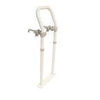 NRS Swedish Bath Rail - Height Adjustable White Bath Grab Handle - Floor & Clamp Fixed Support 62.5-83cm - Like New