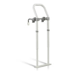 NRS Swedish Bath Rail - Height Adjustable White Bath Grab Handle - Floor & Clamp Fixed Support 62.5-83cm - Like New