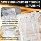 Oven Cleaner Bags - 10 Pack Reusable Oven Rack Grill Cleaning Bags 60x40cm Heavy Duty No Scrub Clear - New