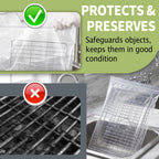 Oven Cleaner Bags - 10 Pack Reusable Oven Rack Grill Cleaning Bags 60x40cm Heavy Duty No Scrub Clear - New