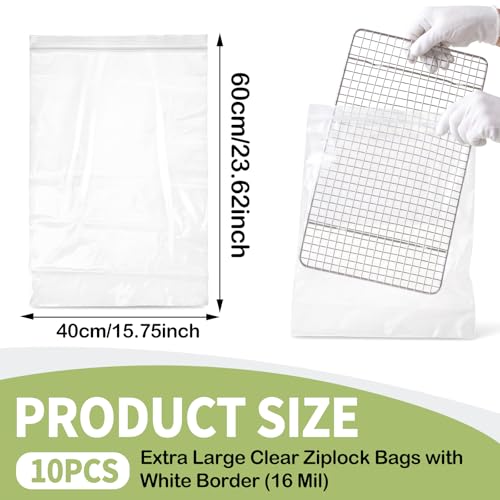 Oven Cleaner Bags - 10 Pack Reusable Oven Rack Grill Cleaning Bags 60x40cm Heavy Duty No Scrub Clear - New