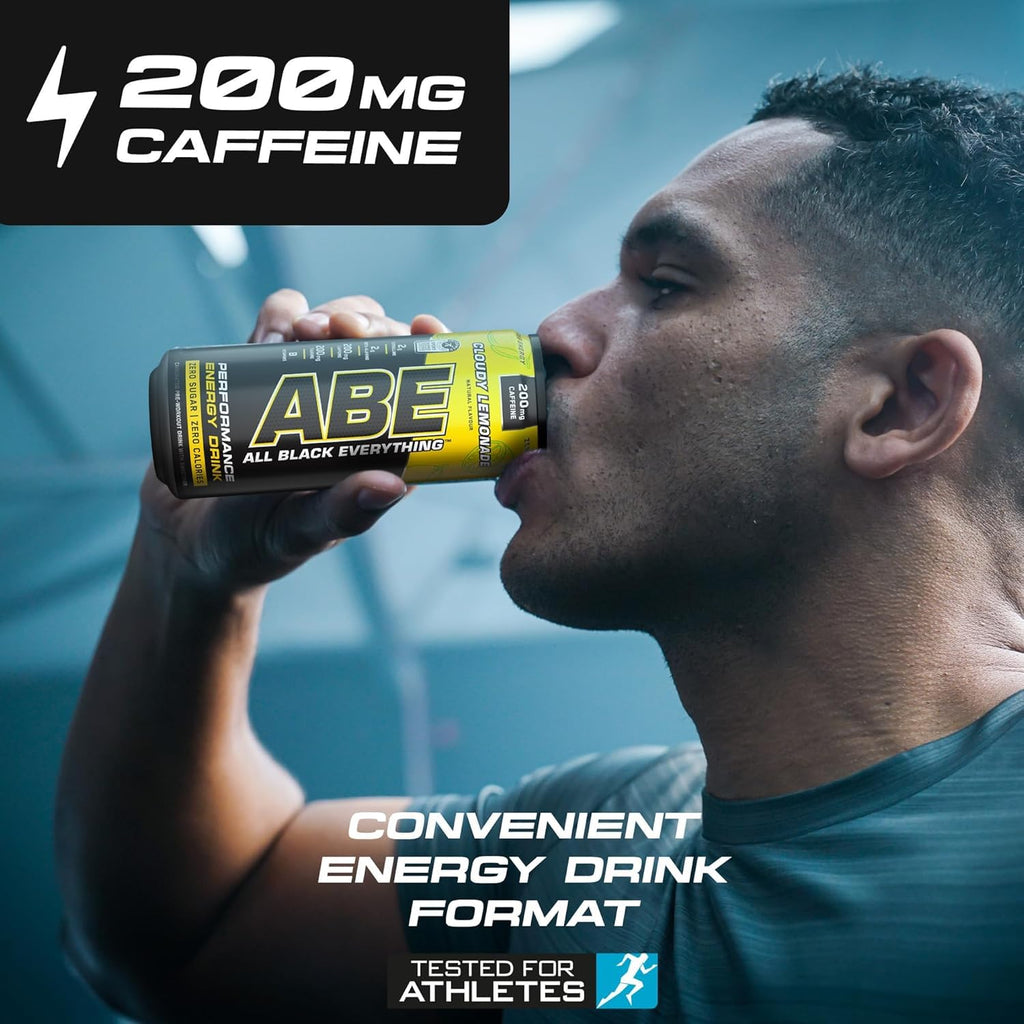 Applied Nutrition ABE Pre Workout Drink - Cloudy Lemonade - 12 Cans x 330ml - Sugar Free Carbonated Energy Beverage - Damaged Box - BBE 02/2028