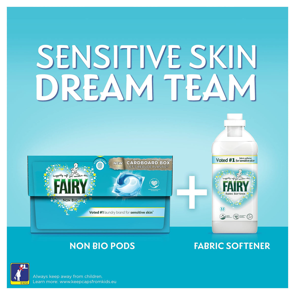Fairy Non Bio PODS Washing Liquid Capsules - Sensitive Skin Laundry Detergent - 108 Washes (54x2) - Damaged Box