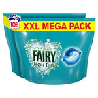 Fairy Non Bio PODS Washing Liquid Capsules - Sensitive Skin Laundry Detergent - 108 Washes (54x2) - Damaged Box