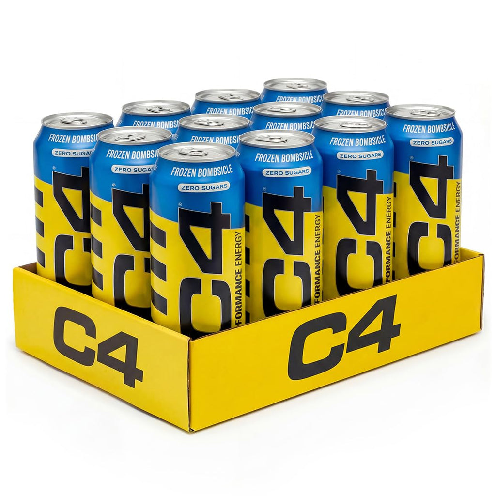 C4 Performance Energy Drink Frozen Bombsicle 500ml - 12 Pack - Sugar Free - 160mg Caffeine - Low Calorie Fizzy Drink - New - BBE 08/2026