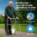 Eazy Folding Walking Frame  Without Wheels - Adjustable Walker - Lightweight Portable Mobility Aid for Seniors Disabled Adults - Very Good