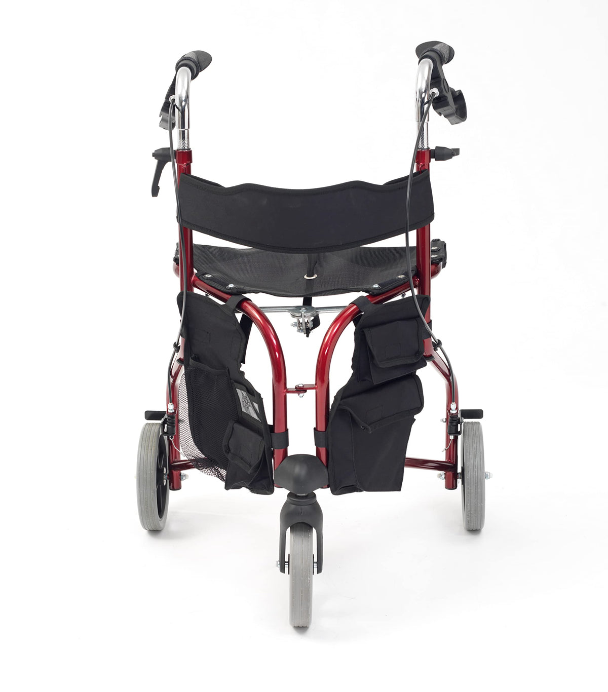 Drive Devilbiss Tri-Walker Walking Aid with Seat & Backrest - Red 3-Wheel Rollator Mobility Walker - Damaged Box