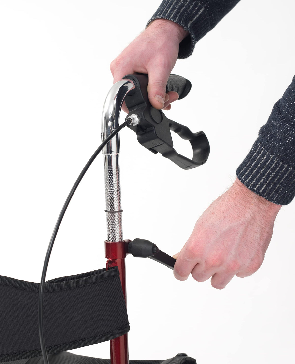 Drive Devilbiss Tri-Walker Walking Aid with Seat & Backrest - Red 3-Wheel Rollator Mobility Walker - Damaged Box