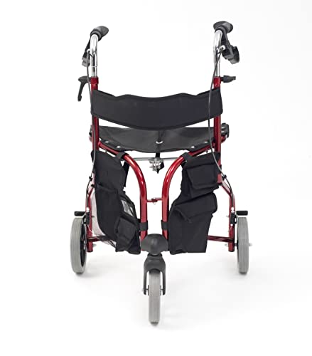 Drive Devilbiss Tri-Walker Walking Aid with Seat & Backrest - Red 3-Wheel Rollator Mobility Walker - Damaged Box
