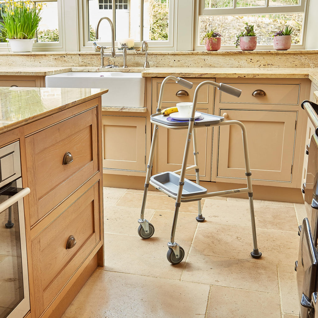 NRS Healthcare Duo Height Adjustable Walking Trolley - P23129 - Mobility Aid - Pebble Grey - Very Good
